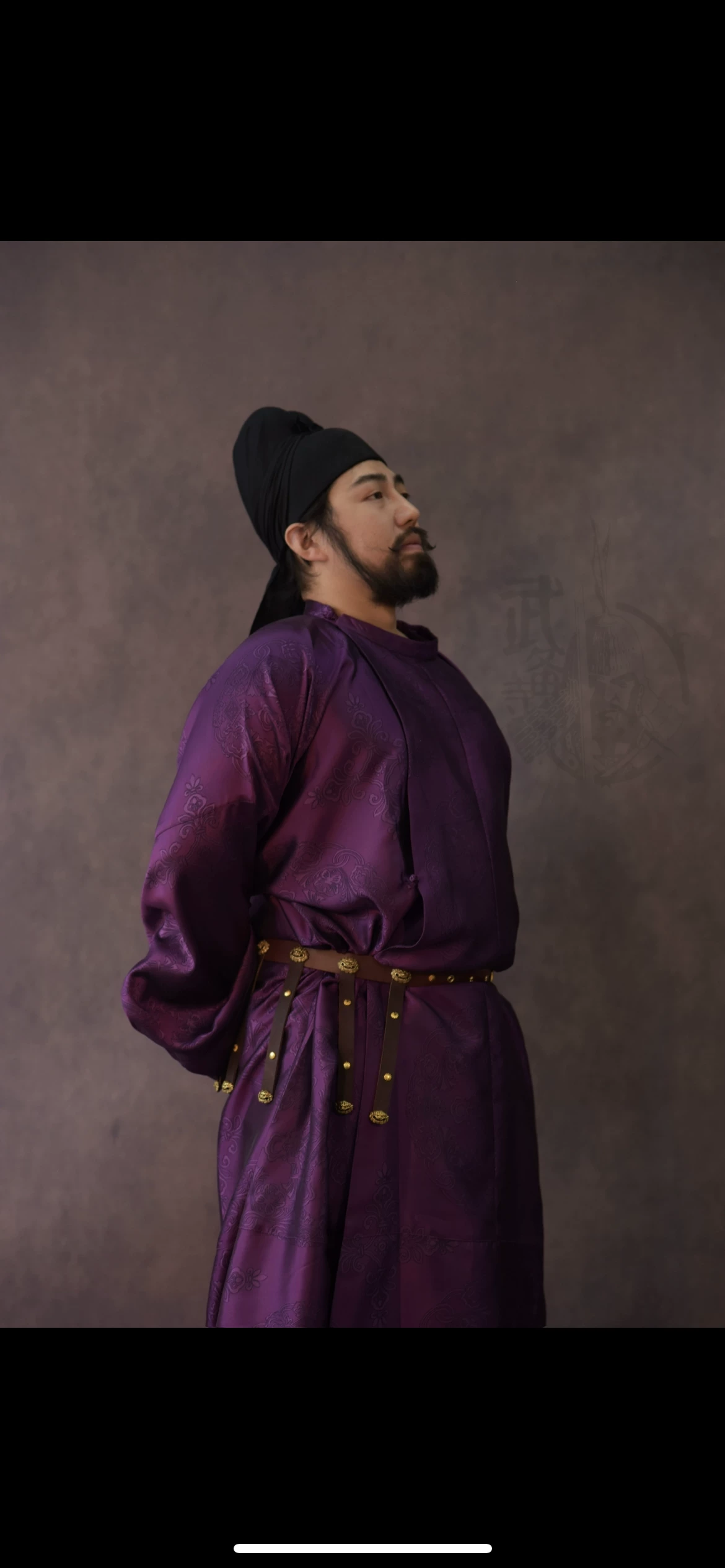 Jinzi Guanglu Dafu purple lan robe ICH baoxiang medallion Tang chancellor lan robe purple round collar - Image 5