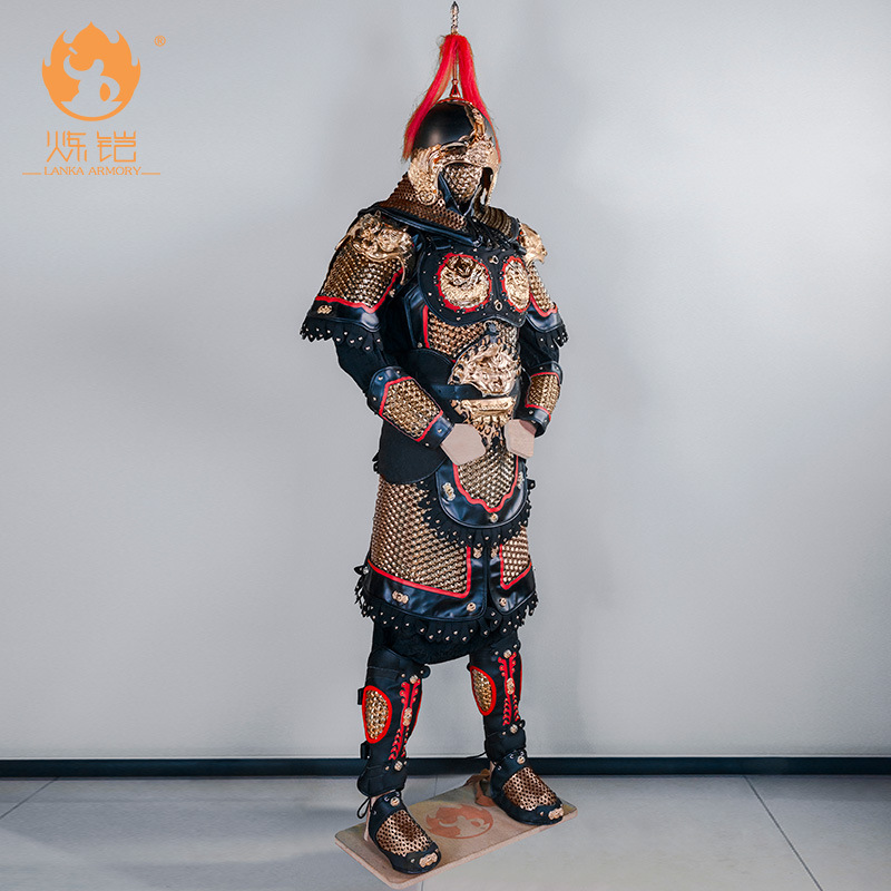 Chinese Mountain Pattern Chainmail Armor Suit Wearable Golden General Stage Film Replica - Image 2