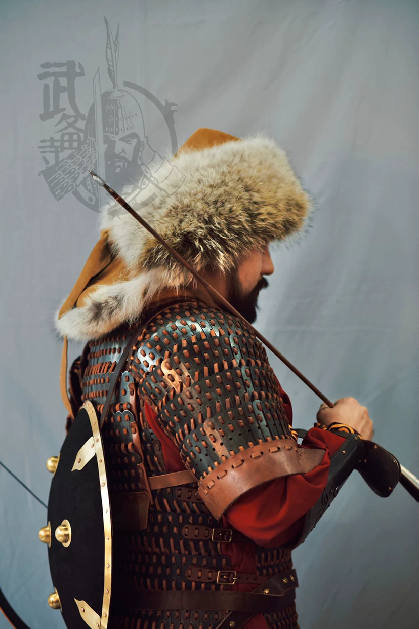 Mongol leather hat Mongol felt hat imported quality leather hat Genghis Khan leather hat Mongol - Image 3
