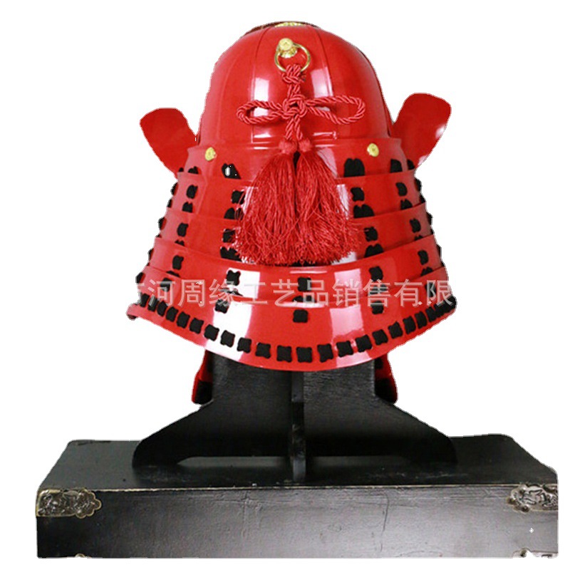 Takeda Shingen-style Japanese Armor Set with Helmet, Red Classical Stage Replica - Image 5