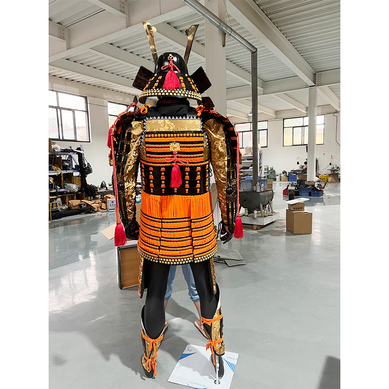 Warring States-Style Japanese Samurai Armor Replica Display Ornament in Iron with Wooden Box - Image 4