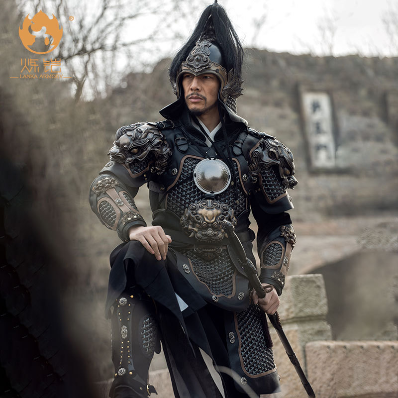 Ming Dynasty Soldier Armor Plate Prop, Copper-Coloured Metal Costume Armor, Extremely Martial Holy Style - Image 5
