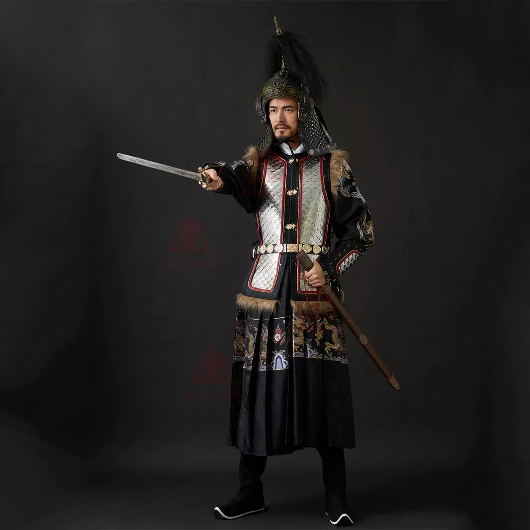 Ming Fish-Scale Frontier Army Armor, Adult China-Chic Wearable Metal General Armor - Image 2