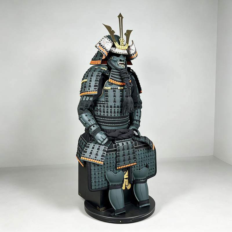 Japanese-style Samurai Armor Model, Iron Construction, Classical Display Replica for Home and Film Props - Image 4
