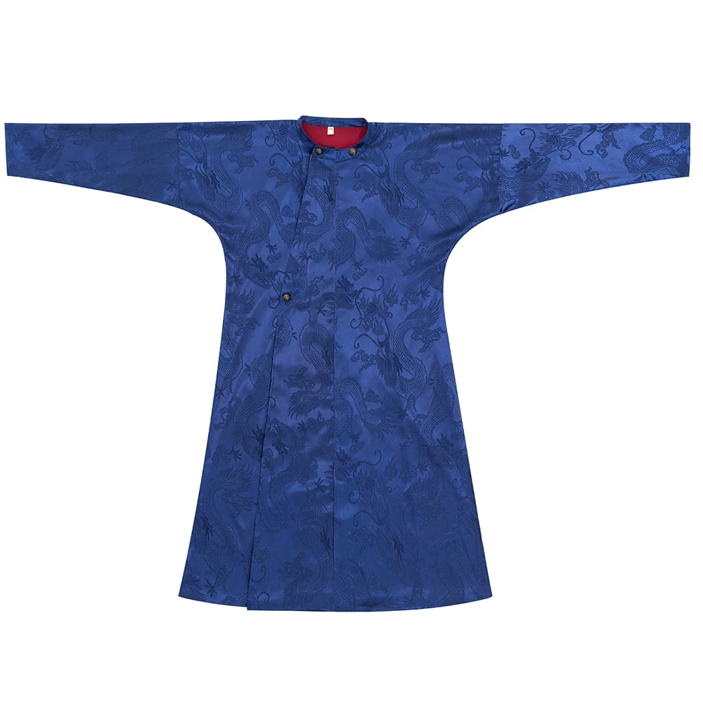 Authentic Original Tang-Style Quekua / Round-Collar Robe, Restored Jacquard Satin Unisex Hanfu - Image 5
