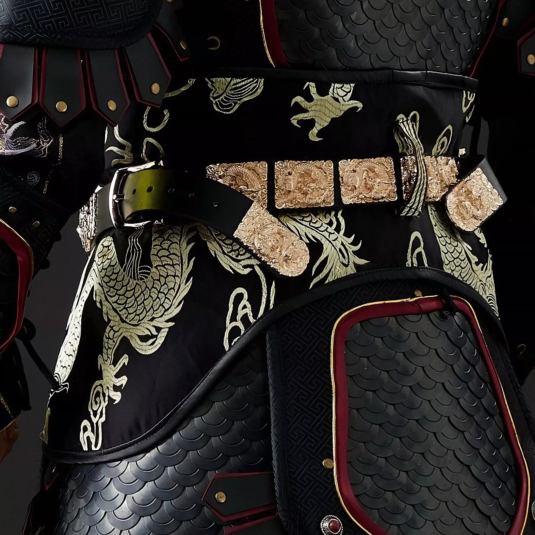 Dragon-Motif Brocade Waist Guard / Belly Swallow Belt, New China-Chic Wearable Armor Accessory - Image 4