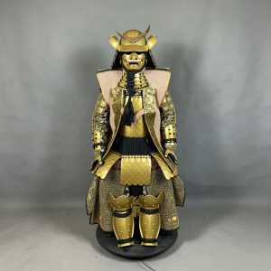 Golden Japanese-style Samurai Armor Replica Display Suit for Cultural Exhibitions and Stage Props