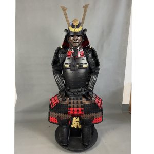 Japanese Samurai Armor Replica Iron Film Prop Suit with Wooden Box Packaging
