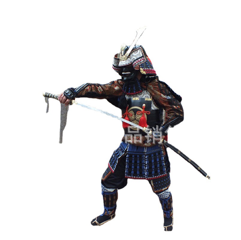 Japanese Warring States General Warrior Helmet Replica with Metal Ornaments, Wearable Film Prop - Image 5