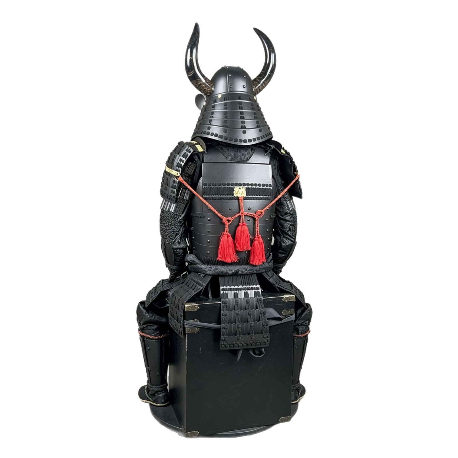 Japanese Samurai Armor Replica, Matte Black Iron Figure Sculpture, Large Exhibition Hall Display Craft - Image 5