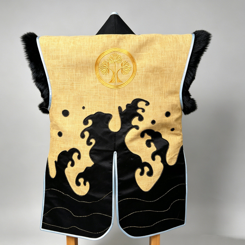 Chinese-Style Patchwork Buckle Vest, Japanese Sengoku-Style Sleeveless Jinbaori for Cosplay - Image 4