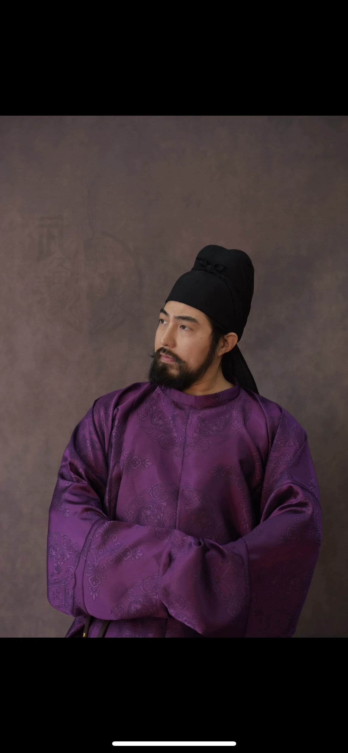 Jinzi Guanglu Dafu purple lan robe ICH baoxiang medallion Tang chancellor lan robe purple round collar - Image 2