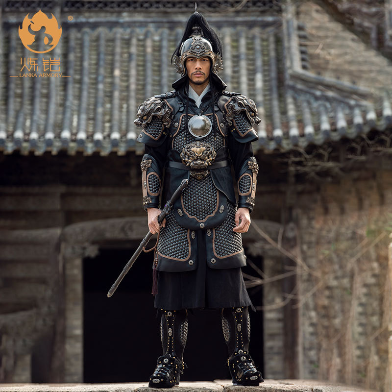 Ming Dynasty Soldier Armor Plate Prop, Copper-Coloured Metal Costume Armor, Extremely Martial Holy Style - Image 4