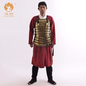 Mingguang-Style Two-Level Chinese Armor Set, Wearable Metal Hanfu Costume for Film and Television Performances